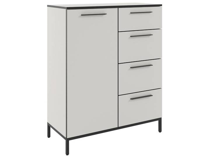 Kommode Soul, Weiß, Metall, 2 Fächer, 4 Schublade(n) Schubladen, 90x111x40 cm, Beimöbel erhältlich, Wohnzimmer, Kommoden & Sideboards, Kommoden