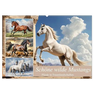 Schöne wilde Mustangs (Wandkalender 2027 DIN A2 quer), CALVENDO Monatskalender