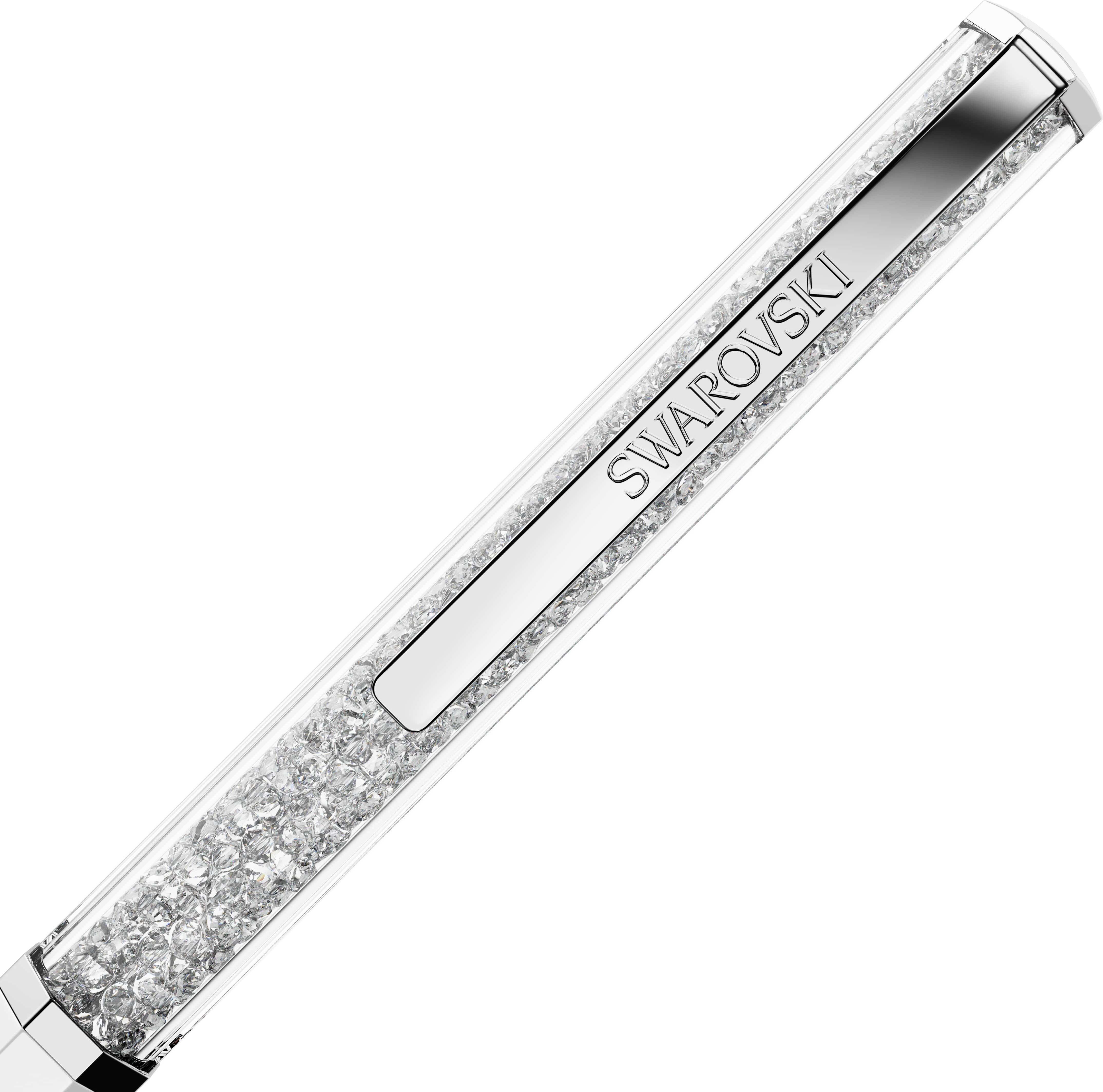 Drehkugelschreiber SWAROVSKI "Schreibgerät Geschenk CRYSTALLINE", metallfarben, weiß, Stifte, Kunststoff, Metall, mit Swarovski Kristallen
