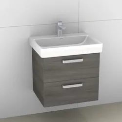 Artiqua 415 Waschtischunterschrank für Pro S 810963 Graphit Struktur quer, 415-WU2L-L54-7098-401 415-WU2L-L54-7098-401