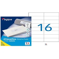 Agipa, Etiketten, Universal-Etiketten, 37 x 105 mm, mit Abzieh-Hilfe