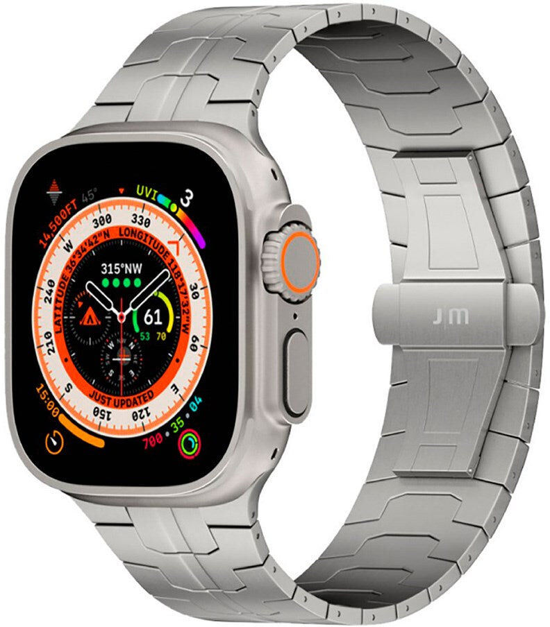 Apple Watch Ultra 1/2 (49mm) Just Mobile Titanium Urrem - Sølv