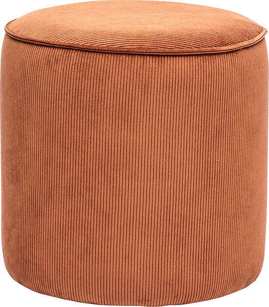 Miliboo Runder Pouf aus geripptem Samt in verbrannter Erde D40 cm PAUL