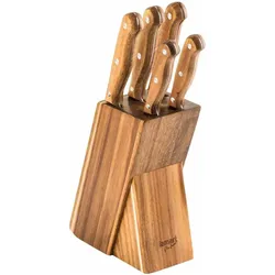 Lamart 5 LT2080 knife set in Wood block, Messerblock, Silber