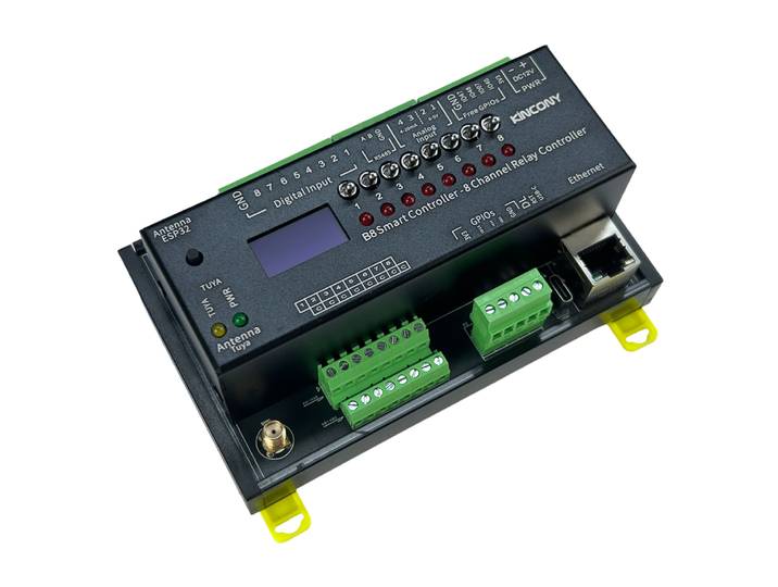 Contrôleur de relais intelligent Wifi Ethernet KinCony B8 pour Home Assistant ESPHome Tasmota Tuya HomeKit MQTT RS485 Modbus KCS V3
