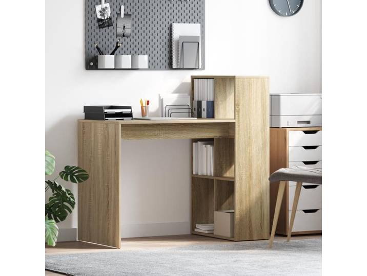 CLARENCE® Bureau informatique - Table informatique Chêne de Sonoma Bois d'ingénierie Moyen LL0477
