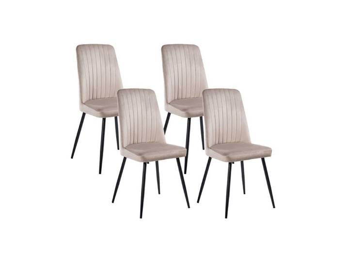 Lot de 4 chaises de salle à manger KIRBY Velours Beige