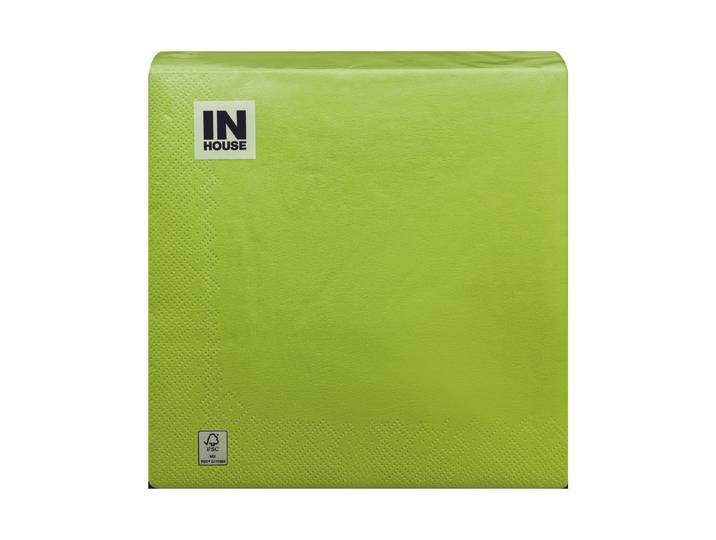 Inhouse Servietten limettengrün 33cm 50 Stück