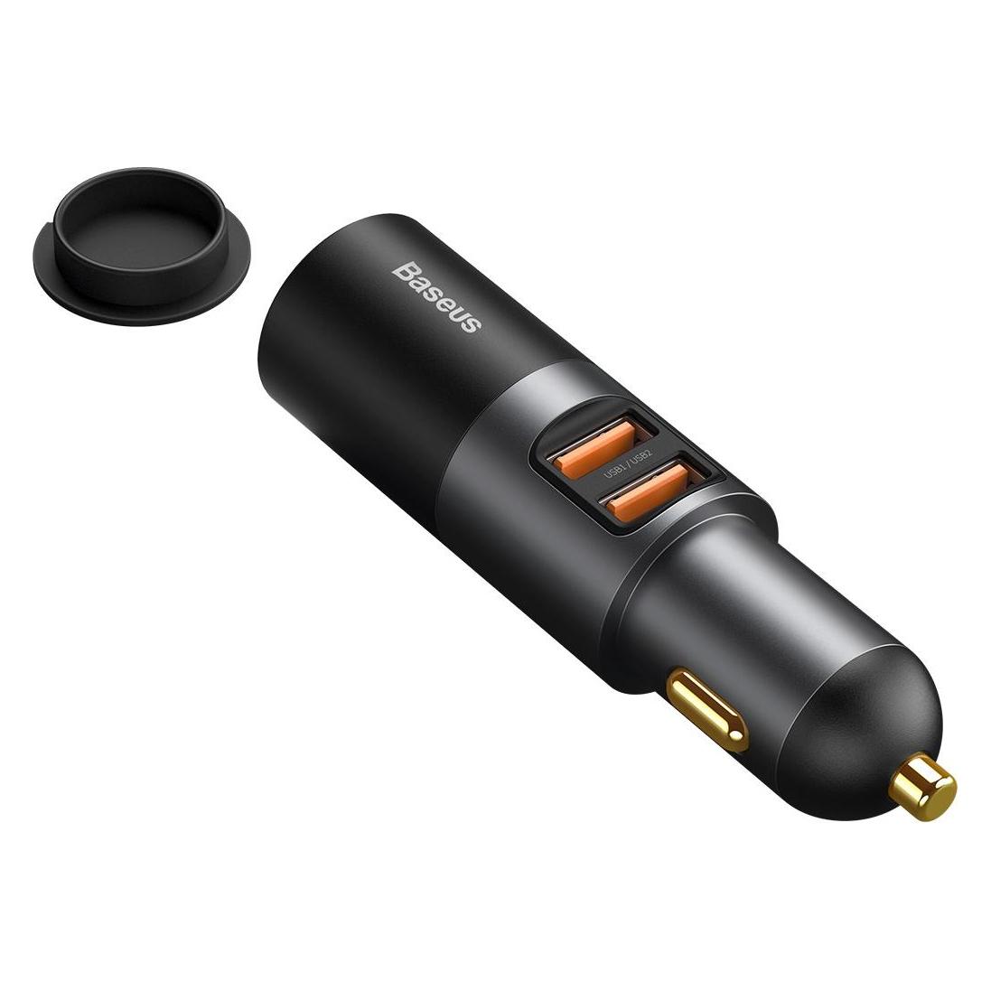 Baseus Share Together Fast Charge Car Charger with Cigarette Lighter Expansion Port, 2x USB, 120W (G (CCBT-D0G)