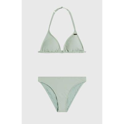 Triangel-Bikini O'NEILL "ESSENTIALS TRIANGLE BIKINI SET", Mädchen, Gr. 116 (110), N-Gr, grün (marble arch), Obermaterial: 82% Polyamid, 18% Elasthan. Futter: 92% Polyester, 8% Elasthan, Bikini-Sets Triangel-Bikini, Triangel-Schnitt, hüftig...
