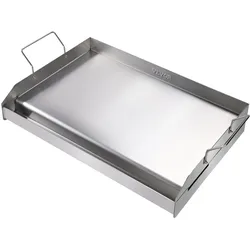 VEVOR Grillplatte 430 Edelstahl 608 x 403 x 99 mm - Universal Grillplatte 2 mm Dicke Verwendbar, Outdoor BBQ Party Grillplatte mit Griff Gasgrill für Gasgrill, Kohlegrill & Elektrogrill Zubehör