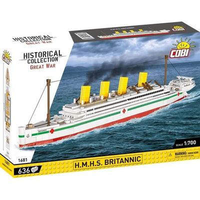 COBI Historical Collection 1681 - H.M.H.S. Britannic (Rot/Weiß/Grün), Bausatz 1:700, 636 Klemmbausteine