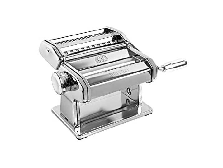 Marcato Nudelmaschine Atlas 150, Silber, Verchromter Stahl, für Lasagne, Fettuccine, Tagliolini, Kompatibel mit 11 Extraformaten.