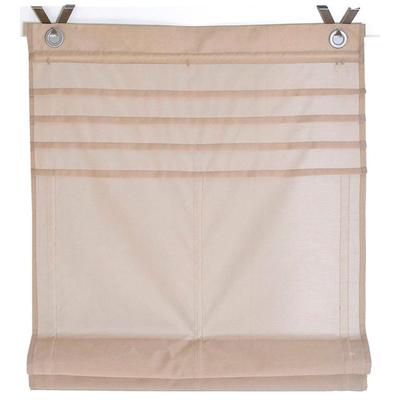 Raffrollo KUTTI "Kessy Biese" Gr. 5, beige (naturfarben), B:120cm H:140cm, Obermaterial: 65% Baumwolle, 35% Polyester, Raffrollos, halbtransparent, Baumwolle, Polyester, Hakenaufhängung