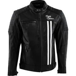 Rusty Stitches Cooper, Lederjacke - Schwarz/Weiß - L