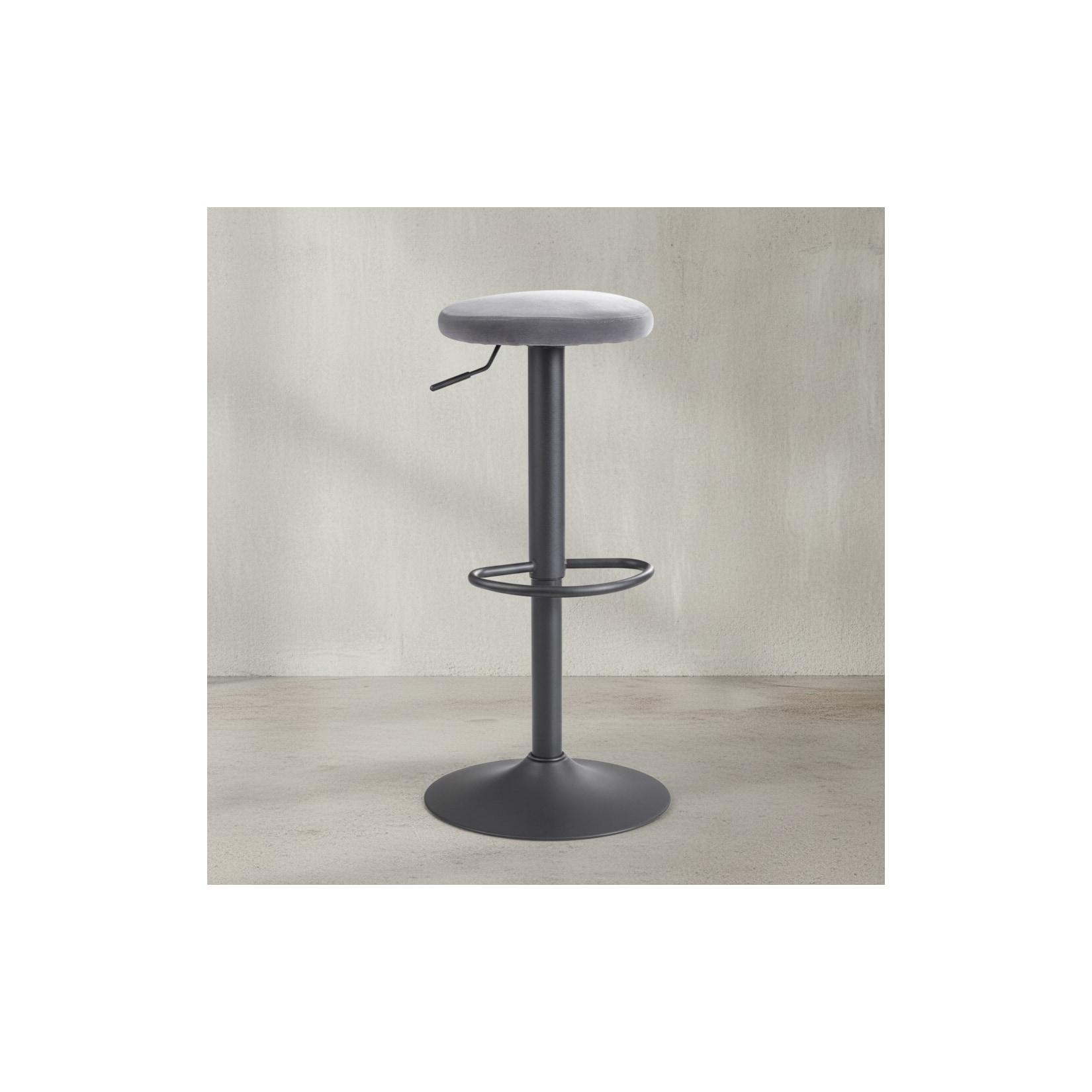 KADIMA DESIGN Barhocker CAMPANIA: 58-79 cm Sitzhöhe, Eisenmaterial, Samtbezug, 360° drehbar.