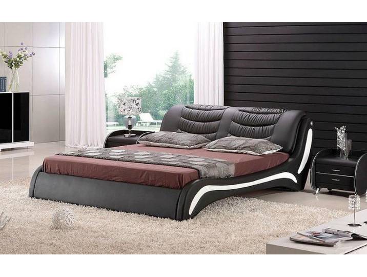 Xlmoebel Polsterbett Designer Bett aus hochwertigem Leder im eleganten italienischen Stil (Bett), Hergestellt in Europa