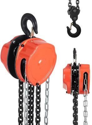 Garvee Heavy Duty 3 Ton Hand Chain Hoist – 6600 lbs Capacity Manual Chain Block – G80 Galvanized Chain, 10 FT Lift
