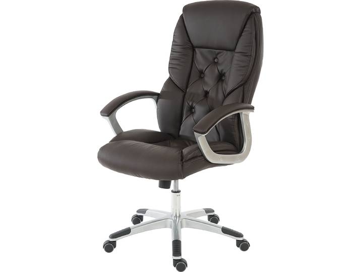 Chaise de bureau professionnelle L42 XXL\, fauteuil de direction pivotant\, charge max. 150kg similicuir ~ brun