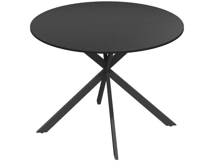 Homcom Esstisch Spanplatte Stahl Schwarz, Metall, 100x75x100 cm, Esszimmer, Esstische