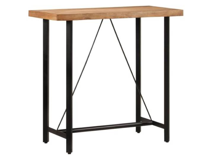 GHVBNMF Bartisch 110x55x107 cm Massivholz Akazie Stehtisch Eisengestell Rustikaler Bistrotisch aus Echtholz für Esszimmer, Küche oder Balkon, bietet Platz für Getränke und Snacks.