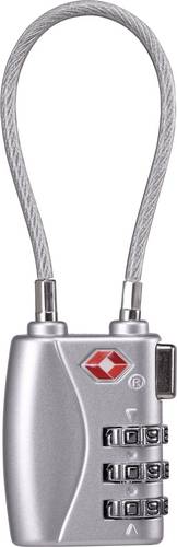Sygonix SY-5044450 Kabelschloss 33mm TSA Silber Zahlenschloss