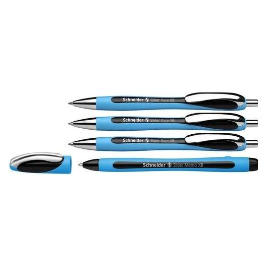 Schneider AKTION: Kugelschreiber Slider Rave XB blau, Schreibfarbe: schwarz, 3 St. + GRATIS Schneide (4x) (50-132674)
