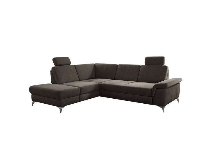 Ecksofa Dearborn Braun Chenille Alix 276 x 89 x 228cm Ottomane davorstehend links ohne Schlaffunktion Modern