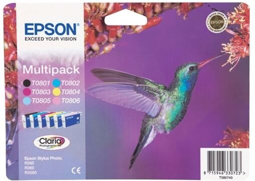 Epson T0807 Blækpatroner, Multipak, Blister