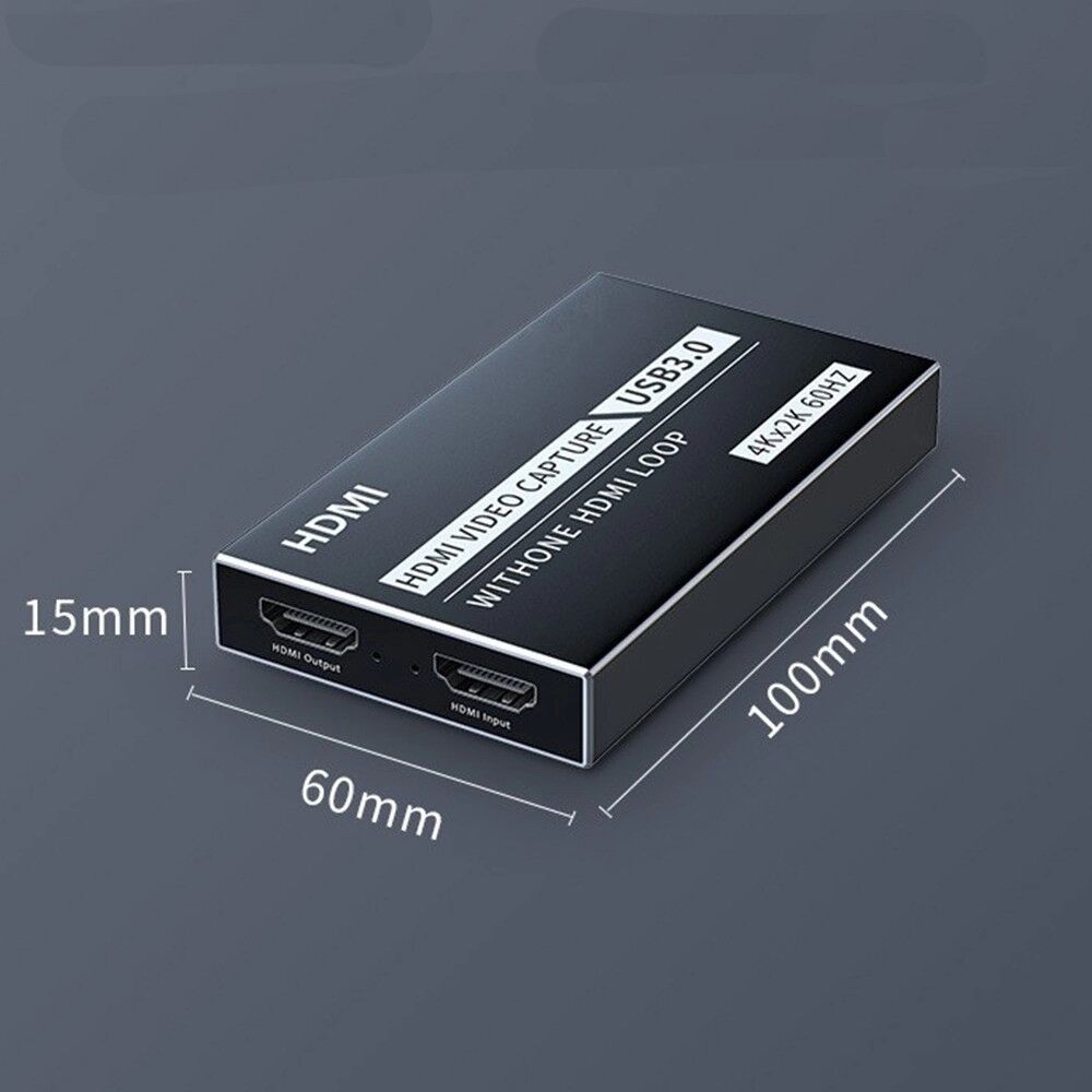 INF Schwarze USB 3.0 Video Capture Card - 4K HDMI für PC, Streaming & Gaming
