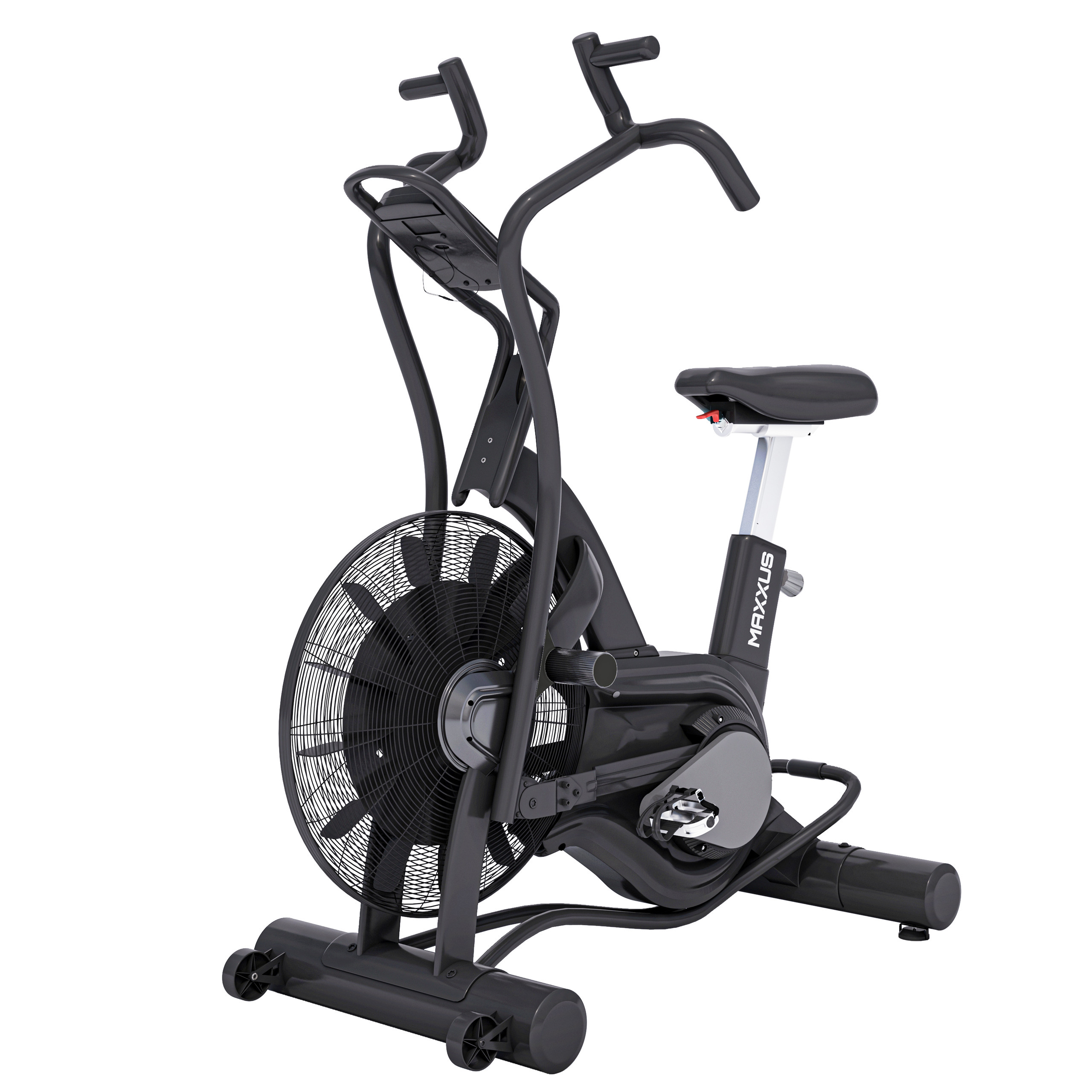 MAXXUS Air Bike 90 Pro mit Luftwiderstand, LCD und 160 kg Belastbarkeit | Fettfreies, geruchs- und farbloses Silikonöl für leises Gleiten