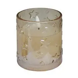 LED Kerze Arges Sterne Amber 8,5x10cm