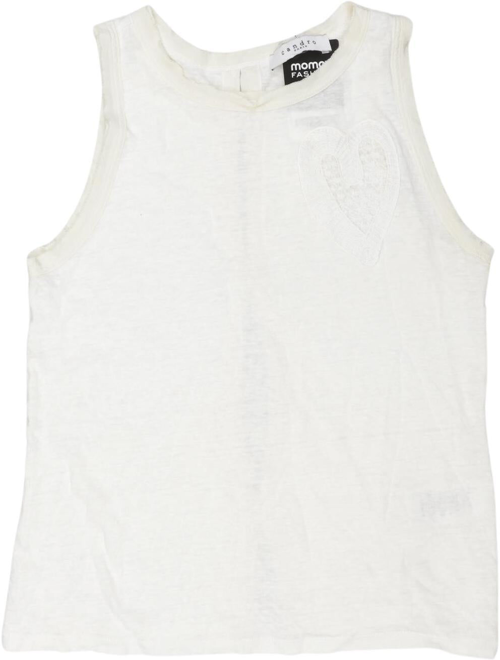 Sandro Damen Top, Weiß, Gr. EU 36 (Sandro 1), Leinen / Seide - Second Hand