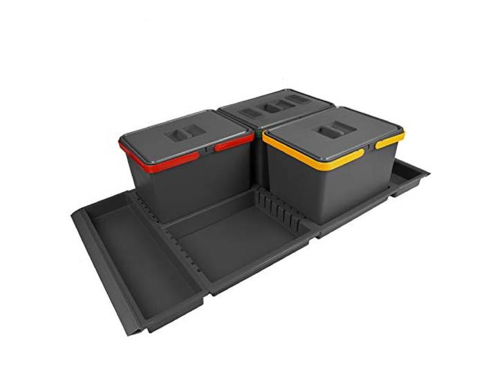Abfallsammler Metropolis PTC22 10050 7F 12+12+12L Abfallsystem für 100 cm Schubladenauszug Korpus