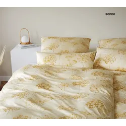 Elegante Interlock-Jersey Bettwäsche Meadow - 155x220 cm + 40x80 cm	sonne