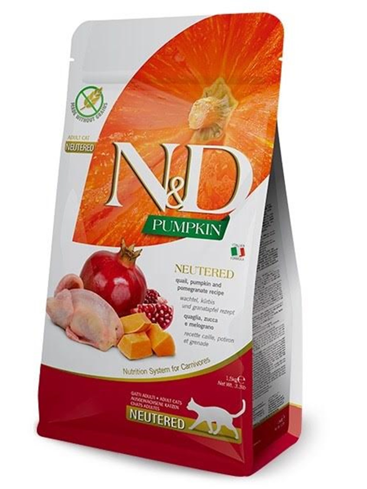 Farmina Pumpkin N&D Neutered Quail - Trockenfutter für Katzen - 5kg