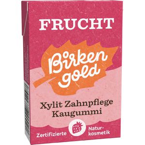 Birkengold Kaugummis Natur, Frucht, zur Zahnpflege, zuckerfrei, Schachtel mit 20 Dragees