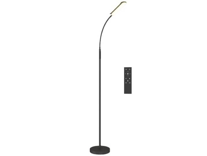 HOMCOM LED Stehlampe Dimmbar, Fernbedienung, 360° Schwanenhals, Schwarz