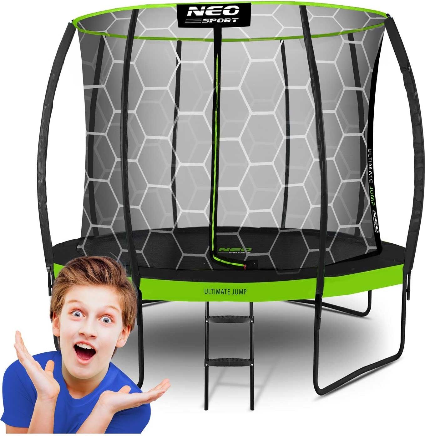 Profiltrampolin für den Garten 8ft/252cm mit internem Schutznetz Neo-Sport