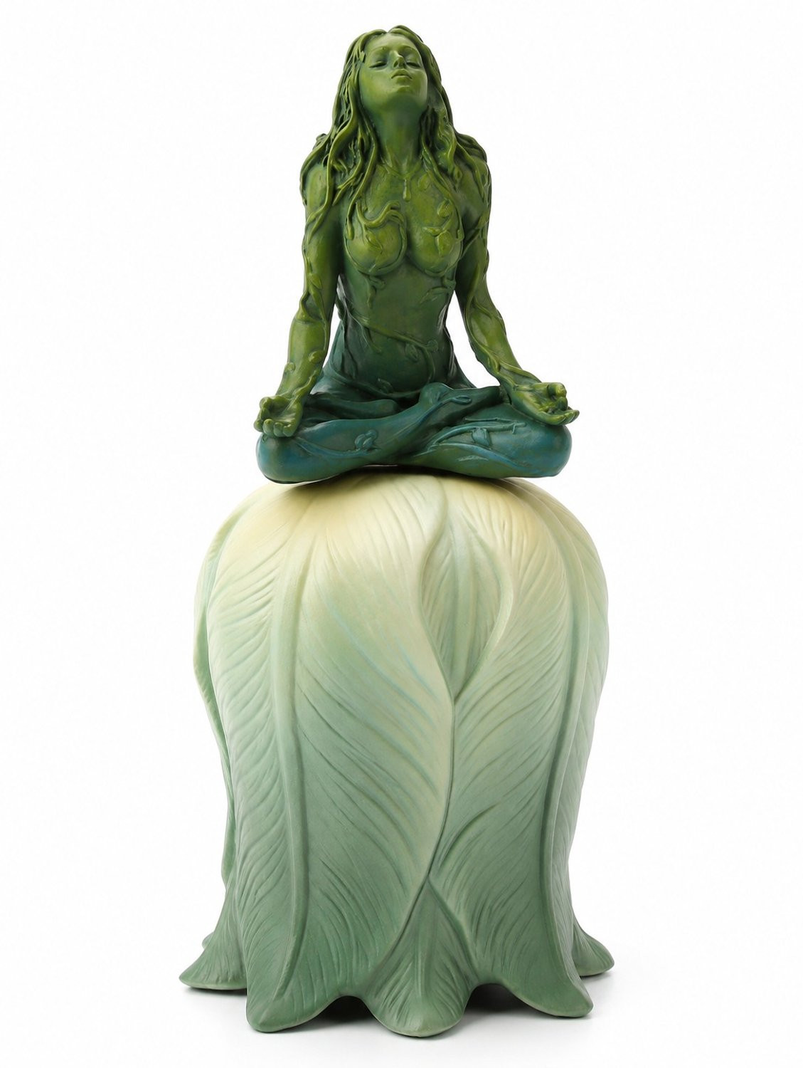Veronese Design Rituele bel Moeder Aarde Godin Gaia op Lotus - H x B x D: 14 x 6,5 x 6,5 cm