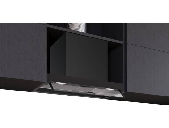 Siemens iQ300, Integrierte Designhaube, 60 cm, Klarglas, Mattschwarz, LJ65BCC60, ID LJ65BCC60