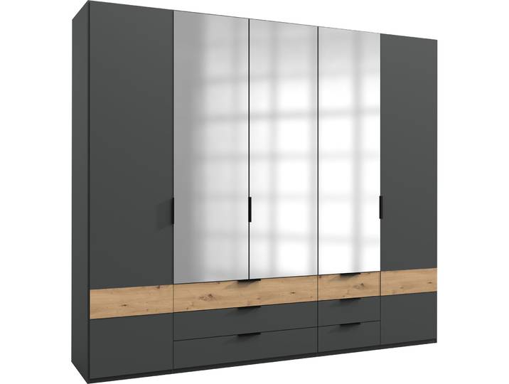 Schrank Shane Eiche/graphit Holzwerkstoff B 225 cm