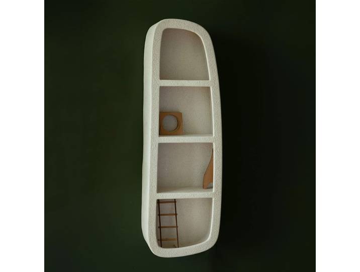 Dutchbone Wandplank Veda Gerecycled marmer, 120 x 38cm - Beige