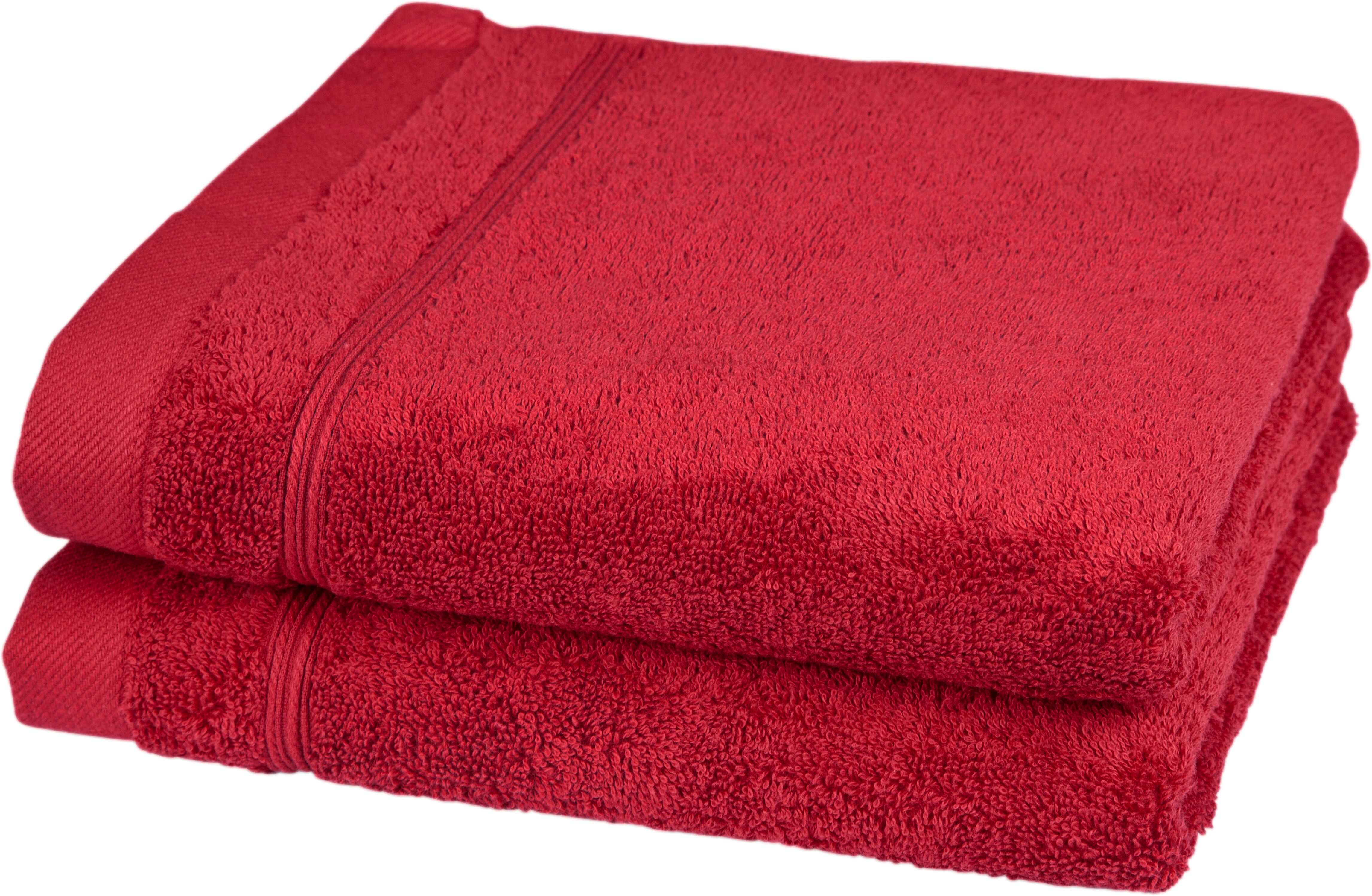 Handtücher ROSS "Rubin", rot (vino), B:50cm L:100cm, Frottier, Baumwolle, Handtücher, Handtücher, 100% Baumwolle vino B/L: 50cmx100cm, 2 Stk., Frottier