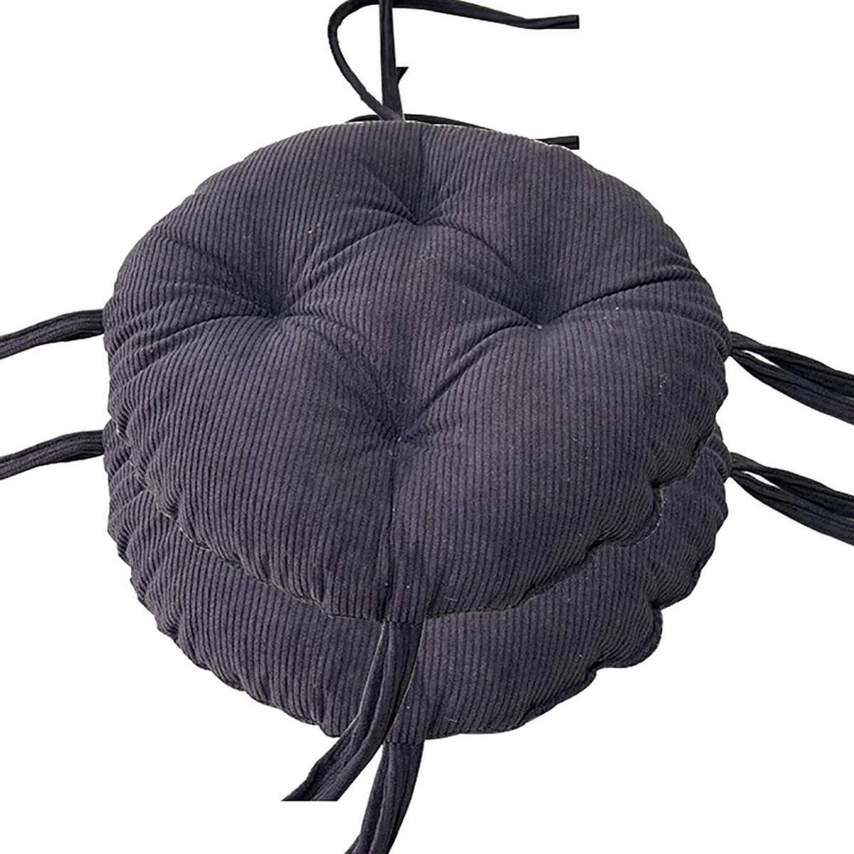 Set van 2 ronde zitkussens van ademende stof, 50 cm, grijs