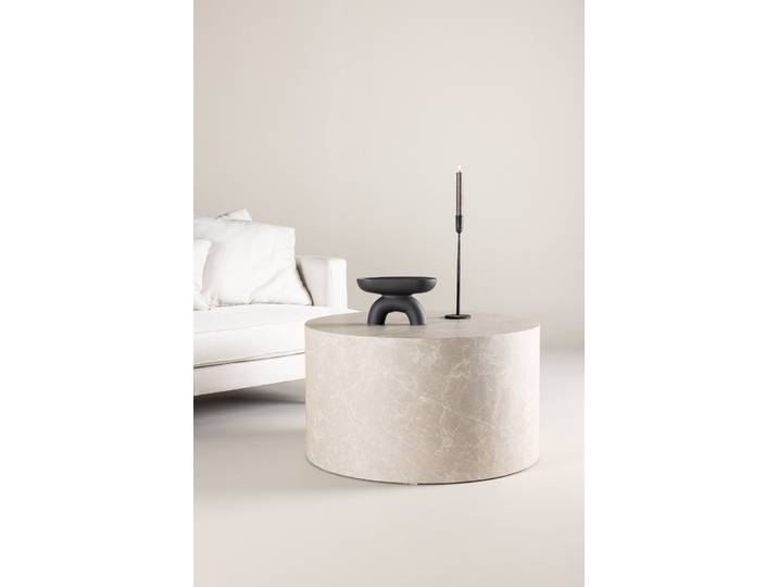 Couchtisch VENTURE HOME York, runder Couchtisch, modern & elegant, Ø 80 cm , beige (beige, beige), B:80cm H:45cm T:80cm, Tische, Couchtisch, Sofatisch, MDF, rund, einheitlich, schlicht, vielseitig