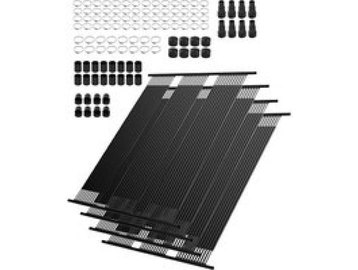 VEVOR Système Chauffage Solaire de Piscine, 1235x3100 mm, Chauffe-piscine Solaire Universel PEHD, Lot de 4, Résistant aux Intempéries, avec Accessoires, pour Chauffer Eau Piscine Hors Sol et Creusée