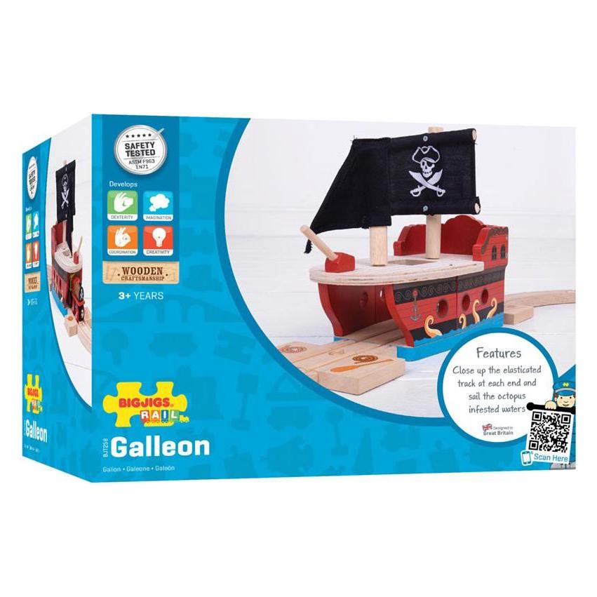 Bigjigs Hölzerne Schienen-Piratenschiff (B01D07BHTM)