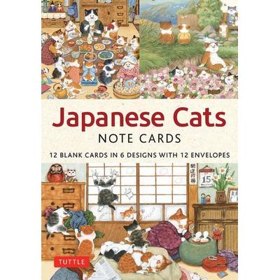 Japanese Cats - 12 Blank Note Cards