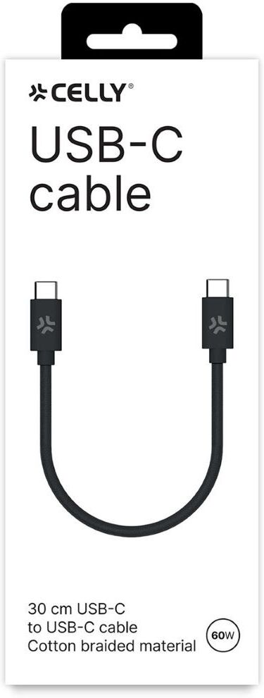 Celly USBCUSBCCOT30BK Câble de charge USB couleur noir
